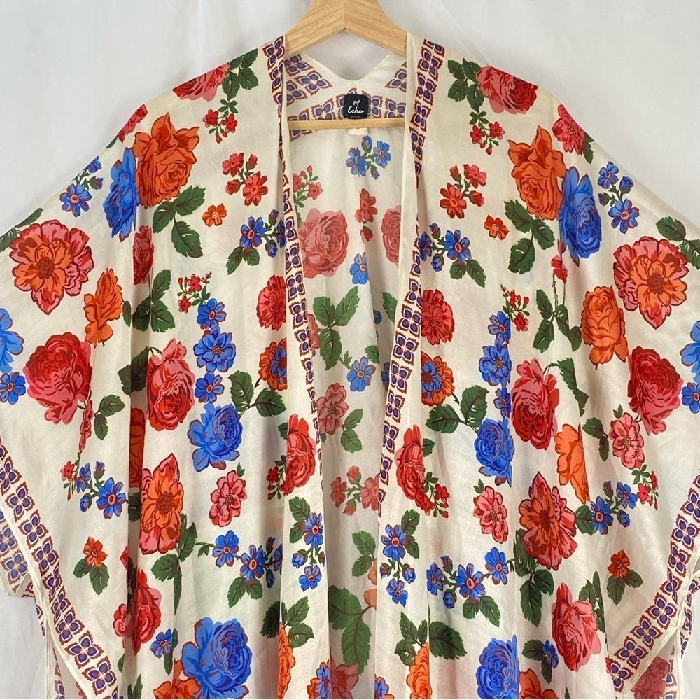 Echo Women’s Floral One Size Kimono Coverup - Picture 9 of 16